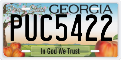 GA license plate PUC5422