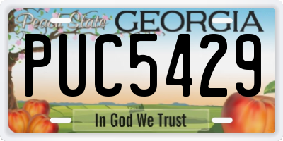 GA license plate PUC5429