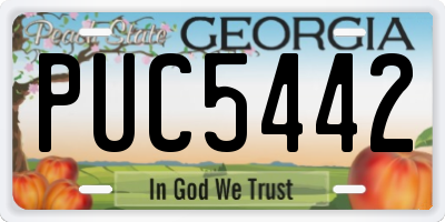 GA license plate PUC5442