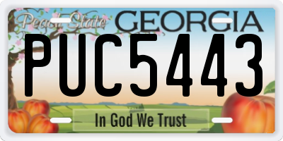 GA license plate PUC5443