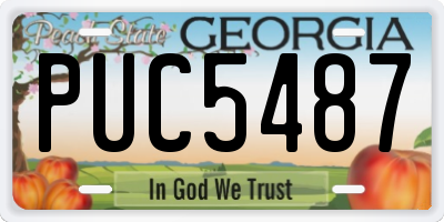 GA license plate PUC5487