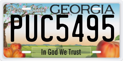 GA license plate PUC5495