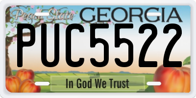 GA license plate PUC5522
