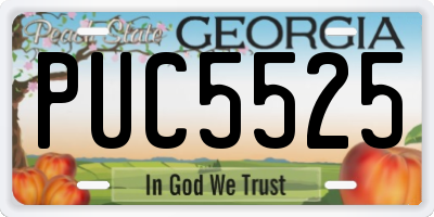 GA license plate PUC5525