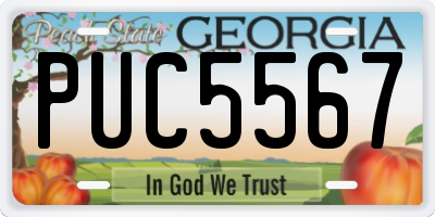 GA license plate PUC5567
