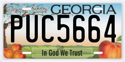 GA license plate PUC5664
