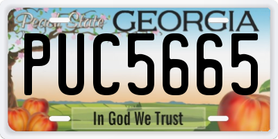 GA license plate PUC5665
