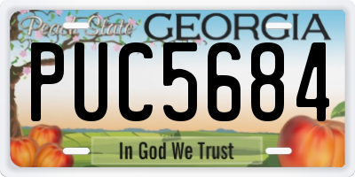 GA license plate PUC5684