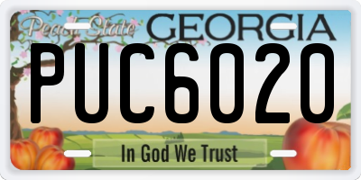GA license plate PUC6020