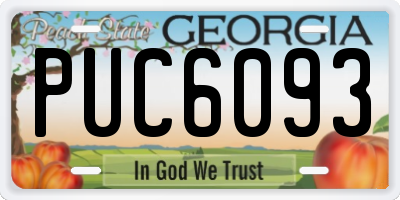 GA license plate PUC6093