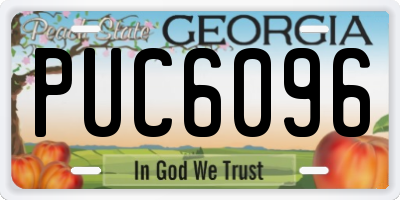 GA license plate PUC6096