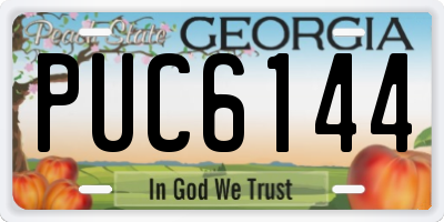 GA license plate PUC6144