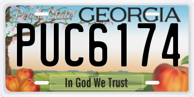 GA license plate PUC6174
