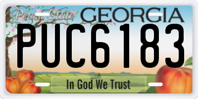 GA license plate PUC6183