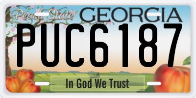 GA license plate PUC6187