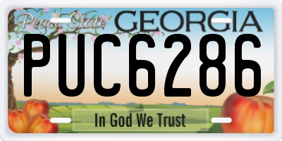 GA license plate PUC6286