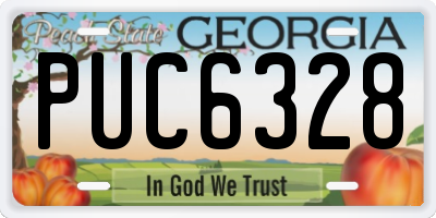 GA license plate PUC6328