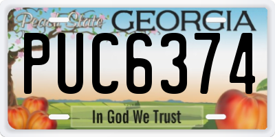 GA license plate PUC6374