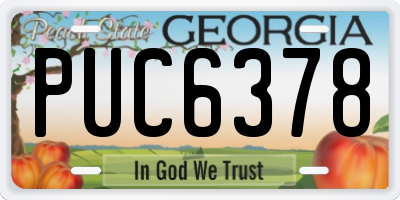 GA license plate PUC6378