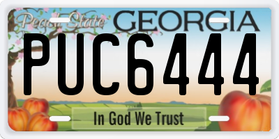 GA license plate PUC6444