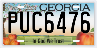 GA license plate PUC6476