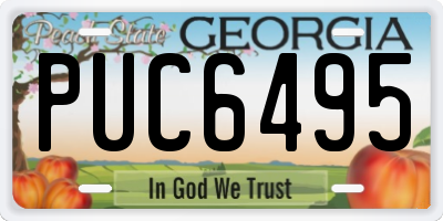 GA license plate PUC6495