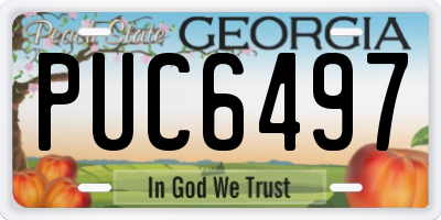 GA license plate PUC6497