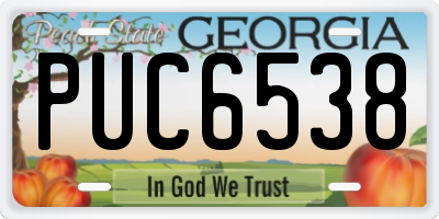 GA license plate PUC6538