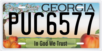GA license plate PUC6577