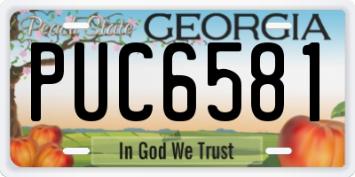 GA license plate PUC6581
