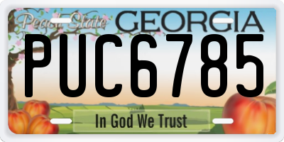 GA license plate PUC6785