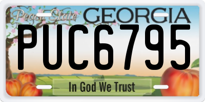 GA license plate PUC6795
