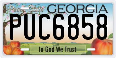 GA license plate PUC6858