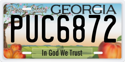 GA license plate PUC6872