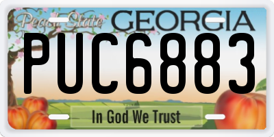 GA license plate PUC6883
