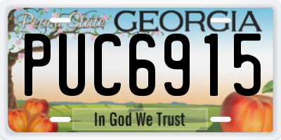 GA license plate PUC6915