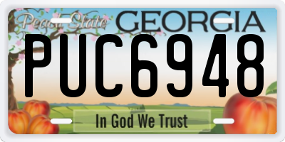 GA license plate PUC6948