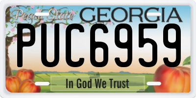 GA license plate PUC6959