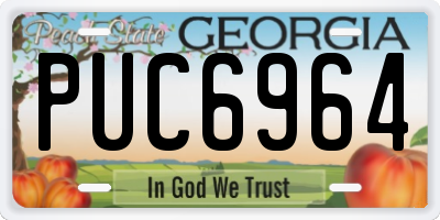 GA license plate PUC6964