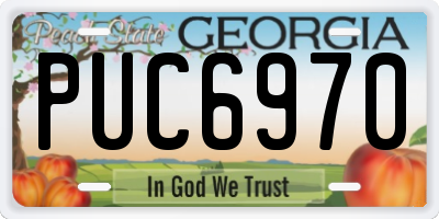 GA license plate PUC6970