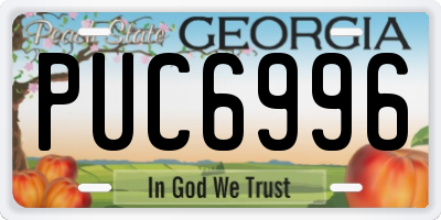 GA license plate PUC6996
