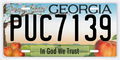 GA license plate PUC7139