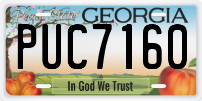 GA license plate PUC7160