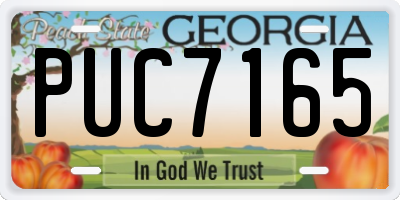 GA license plate PUC7165
