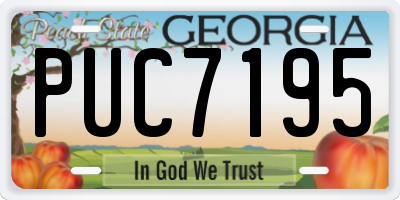 GA license plate PUC7195