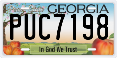 GA license plate PUC7198