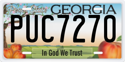 GA license plate PUC7270