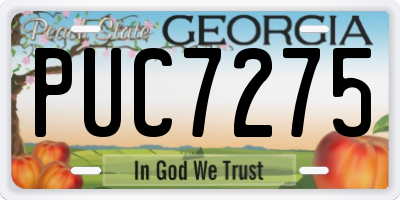 GA license plate PUC7275