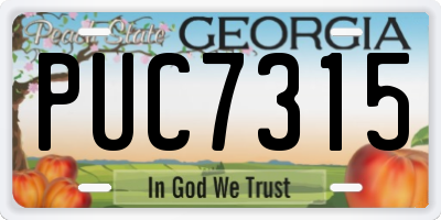 GA license plate PUC7315