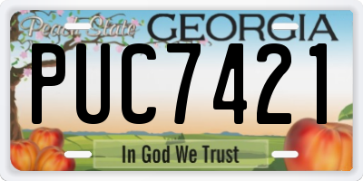 GA license plate PUC7421